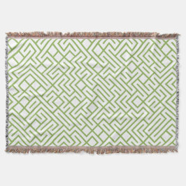 Minimalist Maze Lines Green Pattern Filt