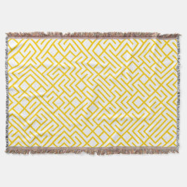 Minimalist Maze Lines Yellow Pattern Filt