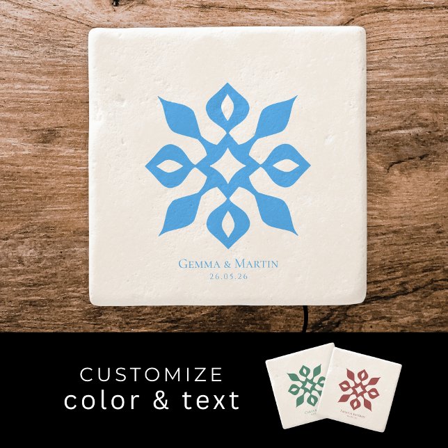 Minimalist Mediterranean Wedding Anniversary Gift Stenunderlägg (Skapare uppladdad)