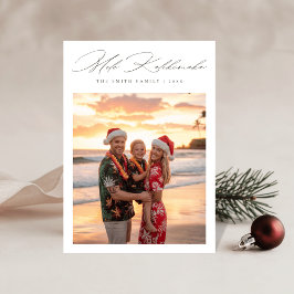 Minimalist Mele Kalikimaka Beach Photo Julkort