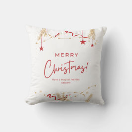 Minimalist Merry Christmas Typography Throw Pillow Kudde