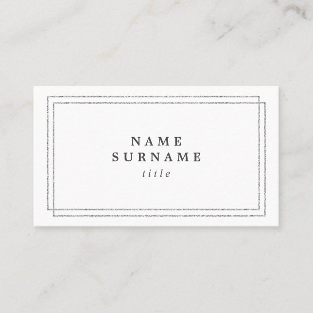 Minimalist moderiktig silverSocialMedia visitkort (Framsida)