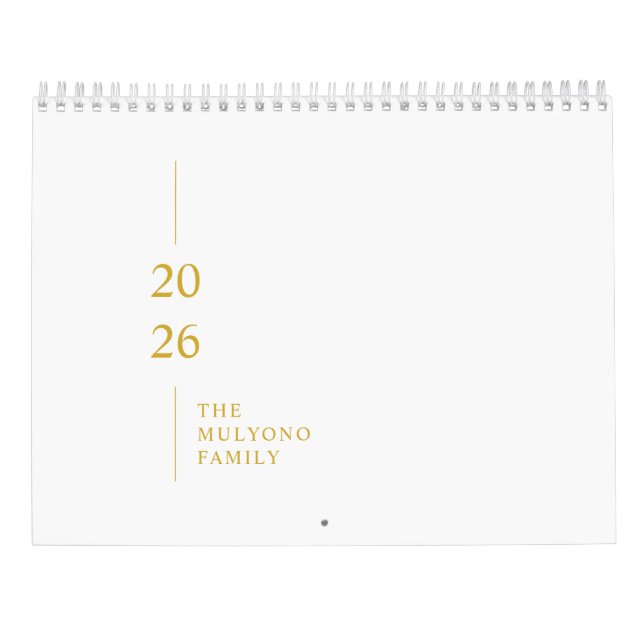 Minimalist Modern 2026 Wall Calendar Kalender (Baksida)