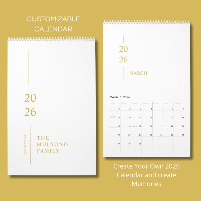 Minimalist Modern 2026 Wall Calendar Kalender (Skapare uppladdad)