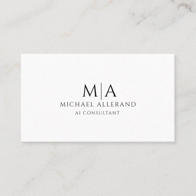 Minimalist Modern AI Consultant Business Card Visitkort (Framsida)