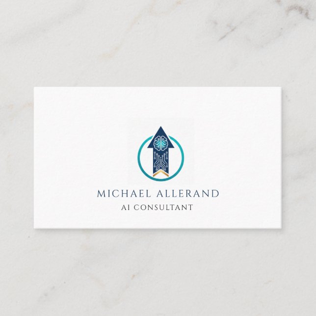 Minimalist Modern AI Consultant Business Card Visitkort (Framsida)