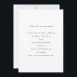 Minimalist Modern Autumn Black White Wedding Inbjudningar<br><div class="desc">A simple wedding invitation with sans serif typography in black and white.</div>