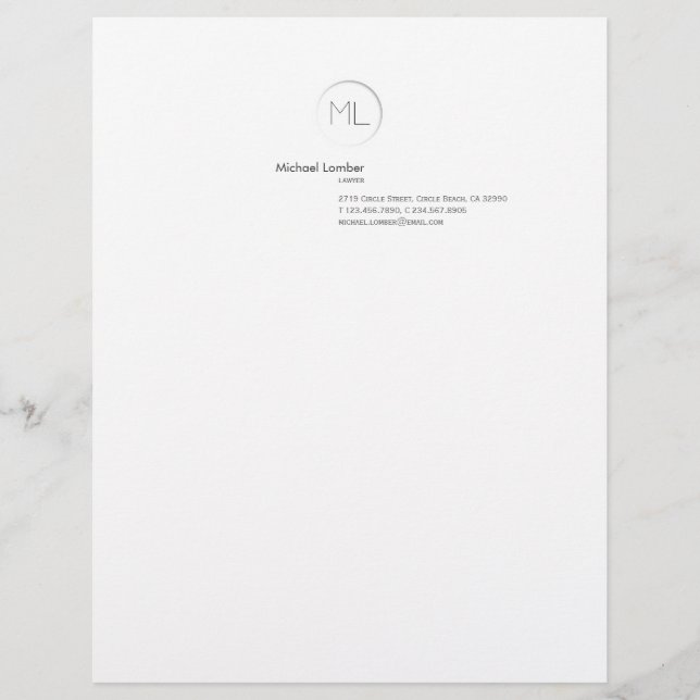 Minimalist modern bästa Monogramaffärsbrevhuvud Brevhuvud (Framsida)