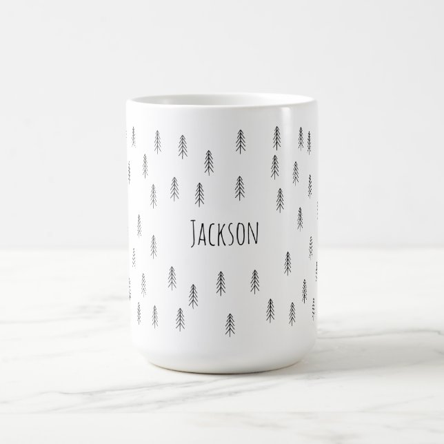 Minimalist Modern Black and White – Custom Coffee  Kaffemugg (Center)