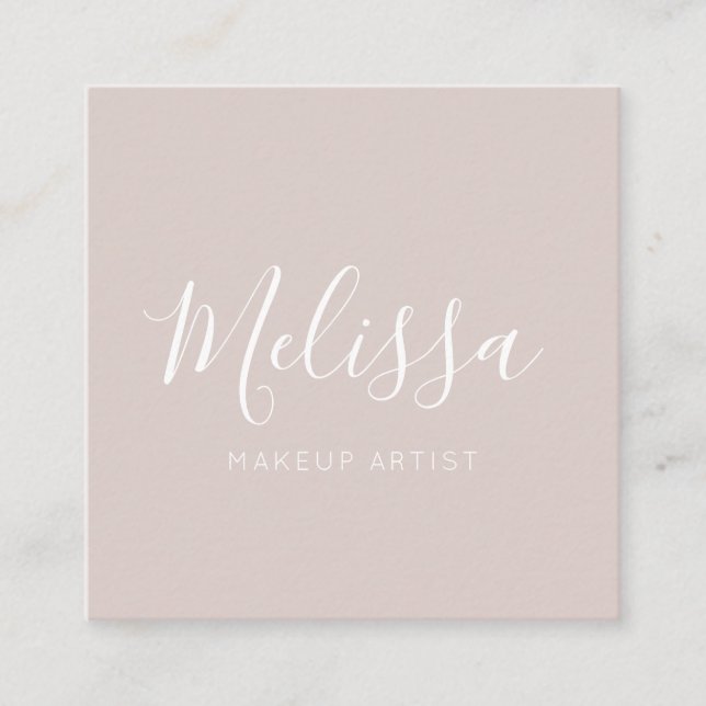 Minimalist modern Calligraphychampagne Fyrkantigt Visitkort (Framsida)
