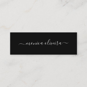 Minimalist modern Calligraphysvart Mini Visitkort