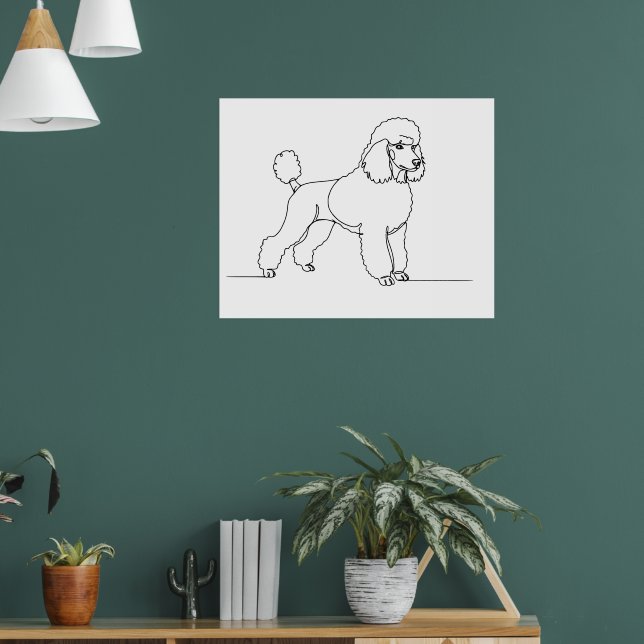 Minimalist Modern Dog Line Art Drawing Poster (Vardagsrum 1)