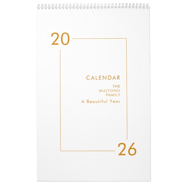 Minimalist Modern Elegant 2026 Calendar Kalender (Omslag)