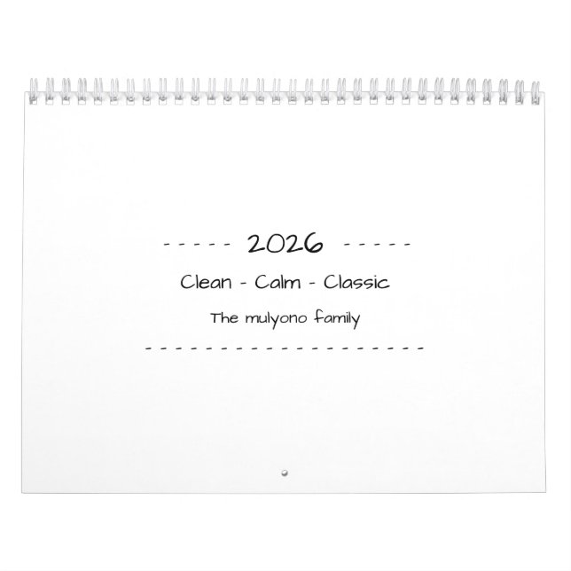 Minimalist Modern Elegant 2026 Calendar Kalender (Omslag)