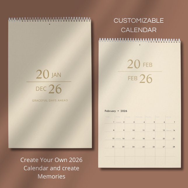 Minimalist Modern Elegant 2026 Calendar Kalender (Skapare uppladdad)