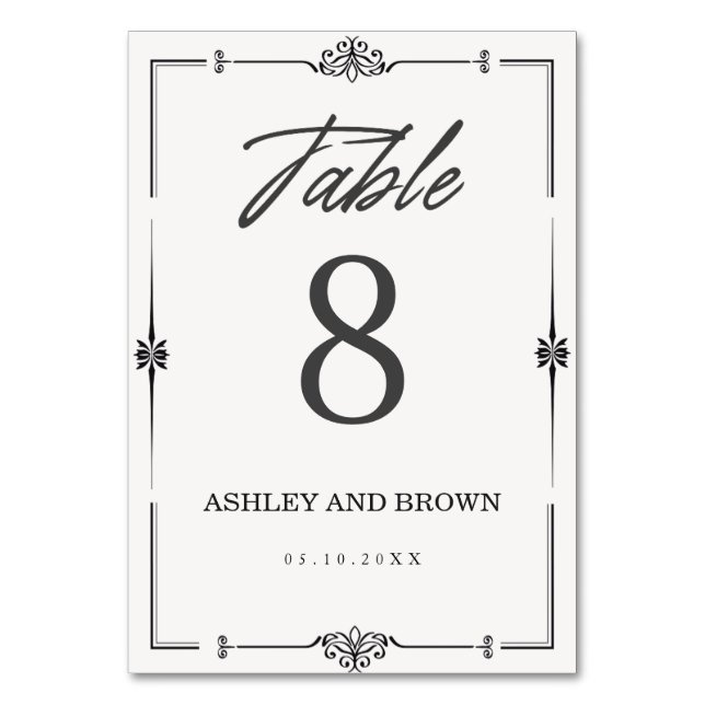Minimalist Modern Elegant Boho Simple Table Number Bordsnummer (Framsidan)