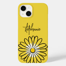 Minimalist Modern Elegant Daisy flower and text