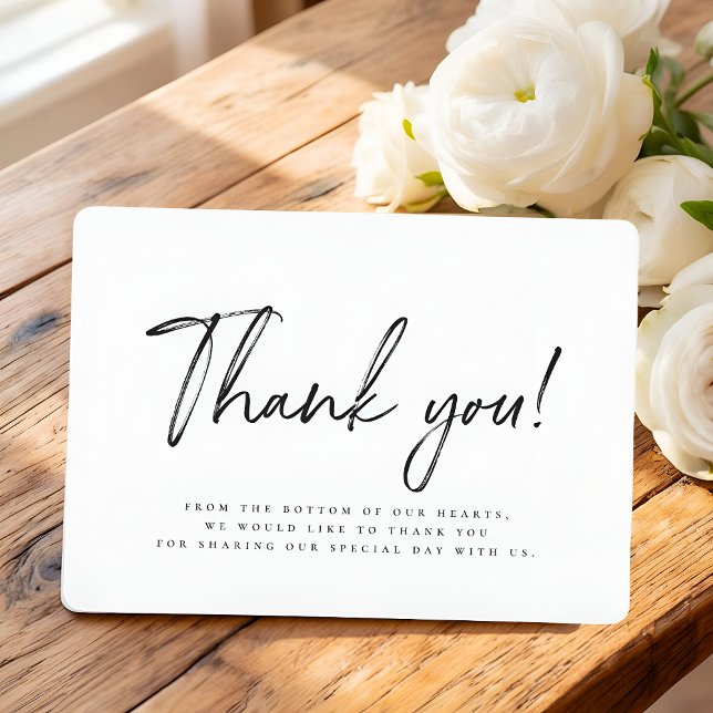 Minimalist Modern Elegant Simple Wedding Tack Kort (Skapare uppladdad)