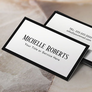 Minimalist modern elegantsvartgräns visitkort