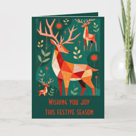 Minimalist Modern Geometric Kitschy Woodland Deer Kort