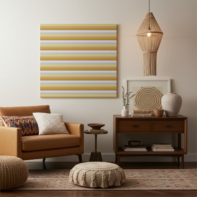 Minimalist Modern Gold and Silver Stripes Canvastryck (Skapare uppladdad)