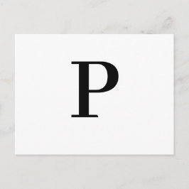 Minimalist Modern Letter Initial Design Vykort