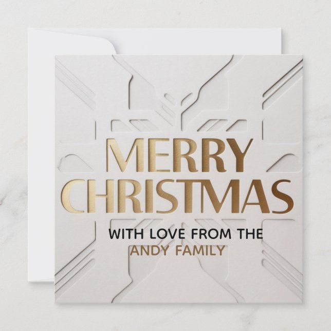 Minimalist Modern Merry Christmas Card Kort (Framsida)