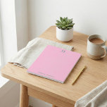 Minimalist Modern Monogram Personalized Pink Green Anteckningsblock<br><div class="desc">Personalized notepad with a professional simple minimalist modern aesthetic in pink and green.</div>