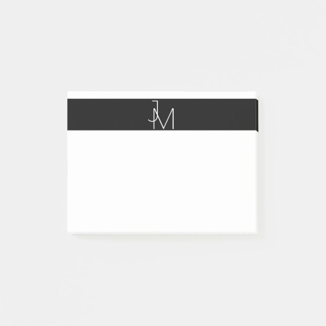 Minimalist modern Monogramprofessionell Post-it Block (Framsida)