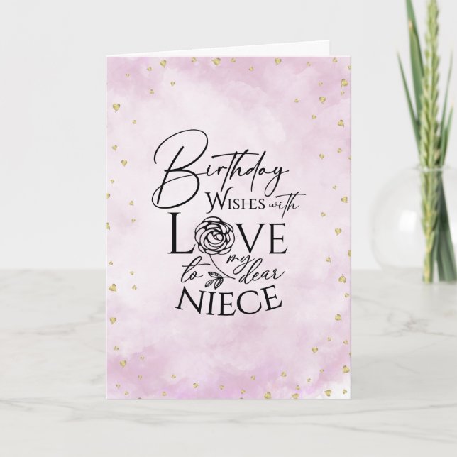 Minimalist Modern Photo Birthday Niece Kort (Framsida)