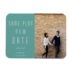 Minimalist modern Photo new wedding date Magnet