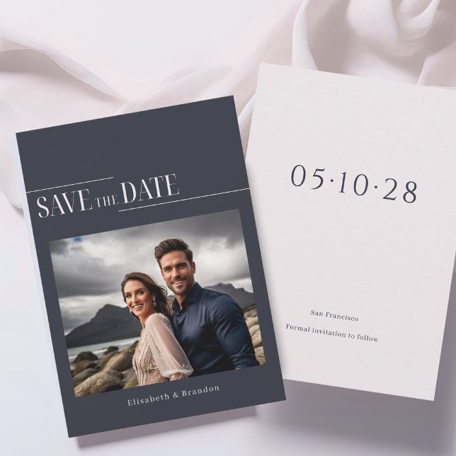 Minimalist modern photo wedding  spara datumet (Skapare uppladdad)