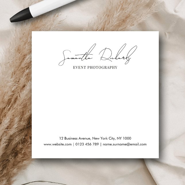 Minimalist Modern Script Business Name or Logo Post-it Block (Skapare uppladdad)