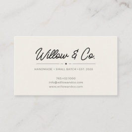 Minimalist Modern Script Small Business Card Visitkort