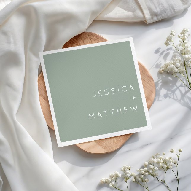 Minimalist Modern Simple Wedding Party Napkins Pappersservett (Skapare uppladdad)