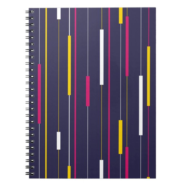 Minimalist Modern Stripes Spiral Notebook Anteckningsbok (Framsidan)