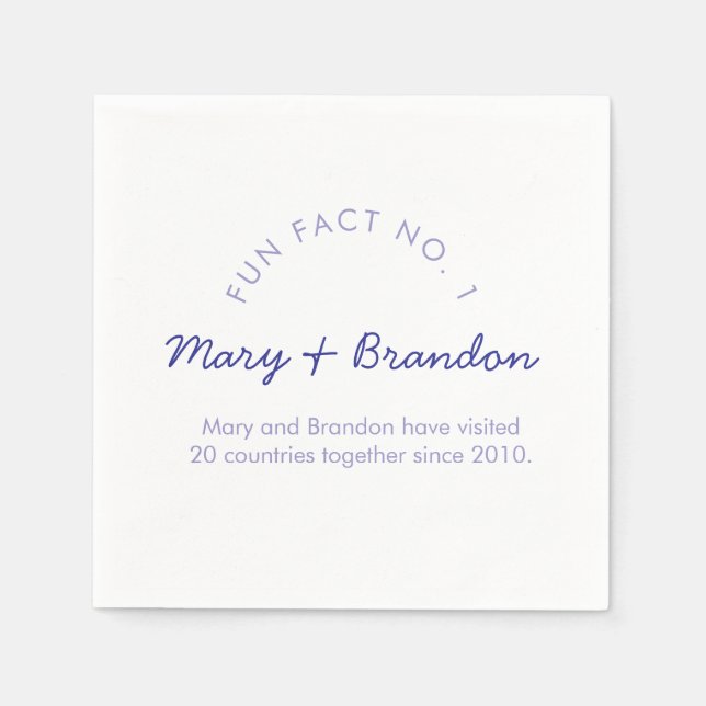 Minimalist Modern Typography Fun Fact Wedding Pappersservett (Framsidan)