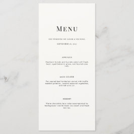 Minimalist Modern Typography Wedding Menu Card Meny