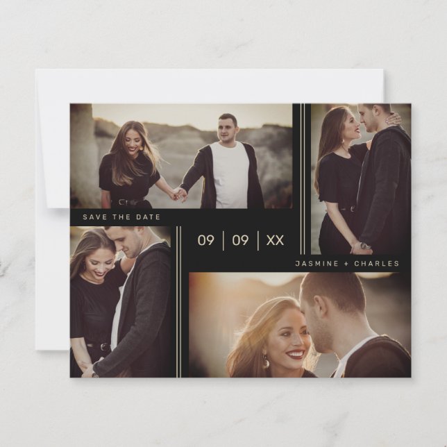 Minimalist Modern Wedding Collage Four Photos (Framsida)