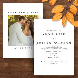 Minimalist Modern Wedding Invitation with a photo Inbjudningar