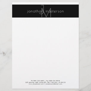 Minimalist modern yrkesmässig Monogram Brevhuvud