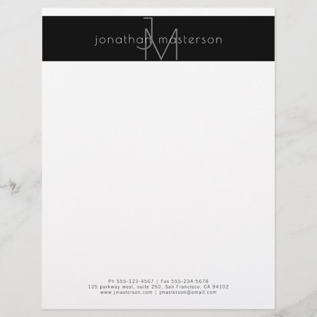 Minimalist modern yrkesmässig Monogram Brevhuvud (Framsida)