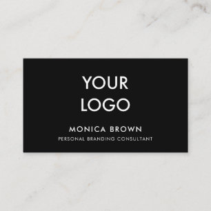 Minimalist moderna tillfogar din logotypsvart visitkort