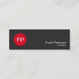 Minimalist modernt rött cirklar monogramen mini visitkort