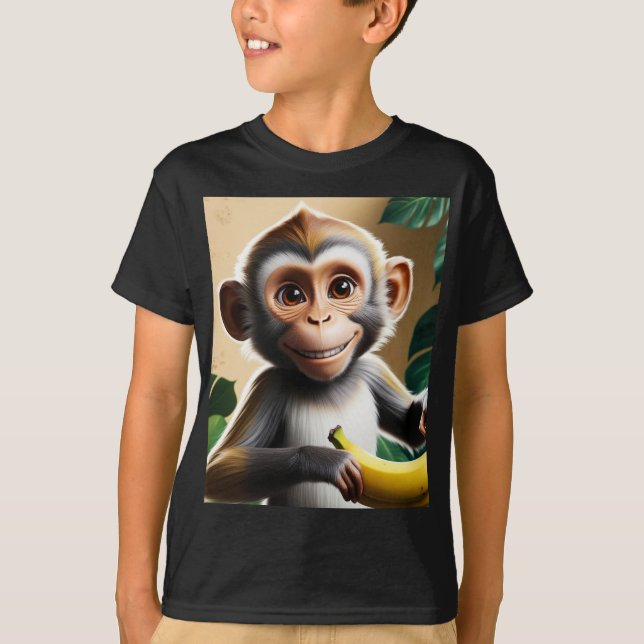 "Minimalist Monkey Silhouette Block Färg T-Shirt" T Shirt (Framsida)