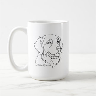 Minimalist Monochrome Golden Retriever Line Art Kaffemugg