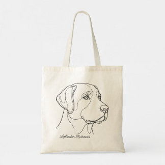 Minimalist Monochrome Labrador Retriever Line Art Tygkasse