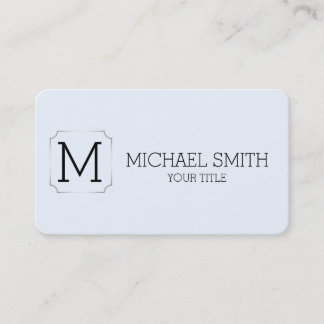 Minimalist Monogram Alice Blue Background Visitkort