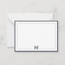 Minimalist Monogram Double Border Stationery