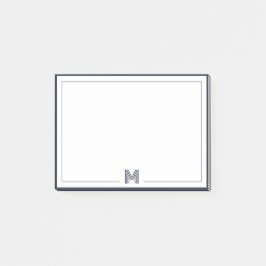 Minimalist Monogram Double Border Stationery Post-it Block